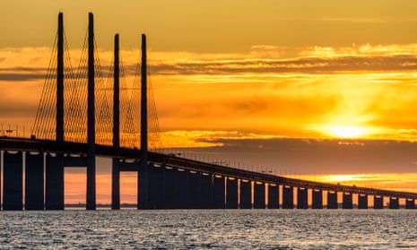 The Øresund bridge between Copenhagen in Denmark and Malmö in Sweden