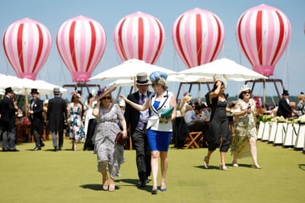 Tethered hot air ballons in the Royal Enclosure during day two of the Royal Ascot meeting.