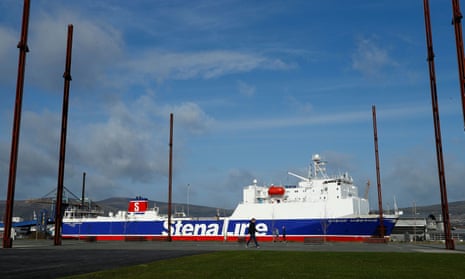 A Stena Line ferry in Belfast harbour