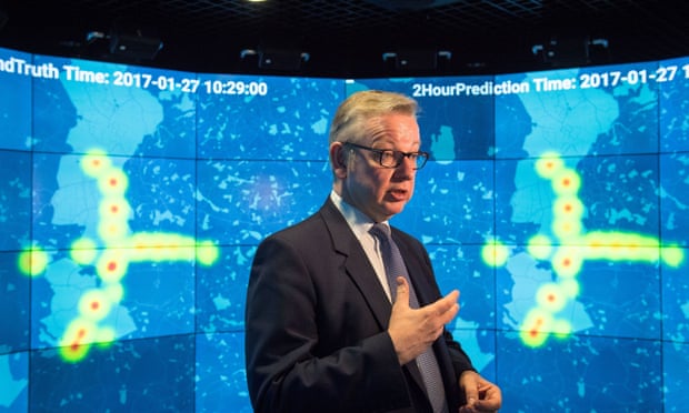 Michael Gove at Imperial College London’s Data Science Institute, where he launched the government’s clean air strategy.