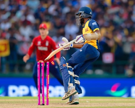 Dushan Hemantha hits his own wicket