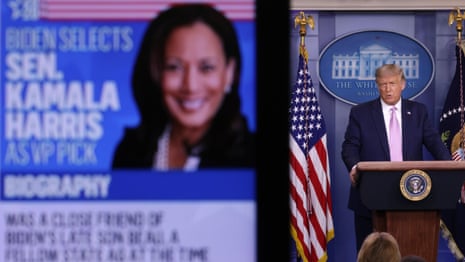 Trump's surprise as Joe Biden selects Kamala Harris as running mate: 'She was very nasty' – video 