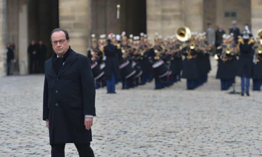 Francois Hollande at the Paris attacks memorial