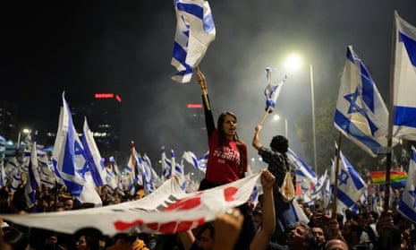 Protesters in Tel Aviv on Sunday.