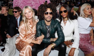 Kate Moss, Lenny Kravitz and Naomi Campbell on the front row.