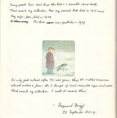 Raymond Briggs’s notes in the Finnish edition