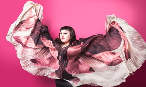 Beth Ditto wearing a butterfly dress