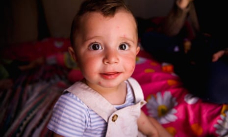 A Syrian baby at a refugee camp in Greece