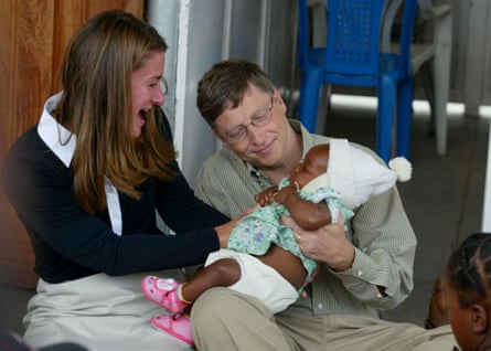 Bill and Melinda Gates during a visit to Mozambique. Their foundation has so far spent about $4bn funding malaria research.