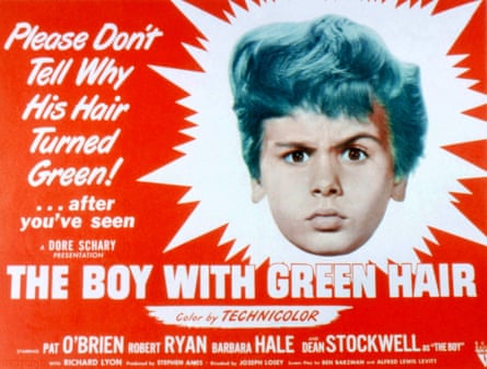 A poster for the 1948 film The Boy With Green hair, starring Dean Stockwell as Peter. It was directed by Joseph Losey.