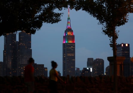 Pride of New York … the finished item lit in rainbow colours to celebrate Pride Day last year.