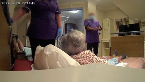 Hidden camera reveals abuse by care home staff of dementia patient Ann King – video 
