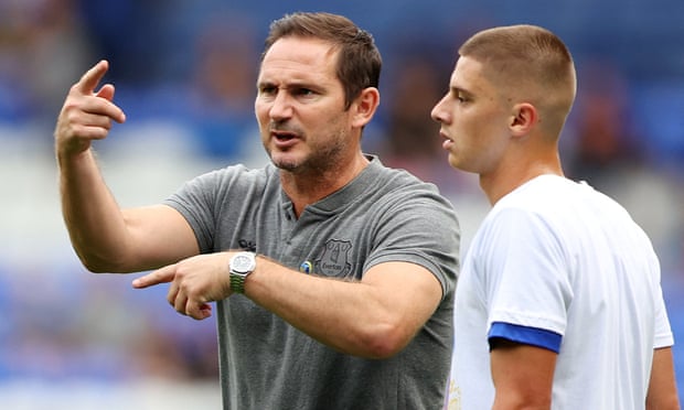 Frank Lampard gives instructions to Vitaliy Mykolenko in a pre-season friendly.