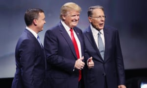 Donald Trump with Chris Cox (left) and Wayne LaPierre,