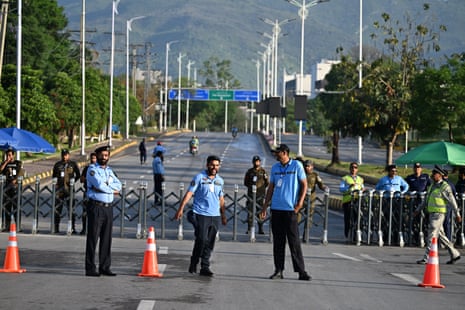 Police security detail in Islamabad