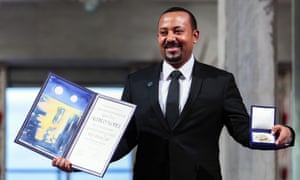Ethiopias prime minister Abiy Ahmed receives the Nobel Peace Prize in Oslo in 2019