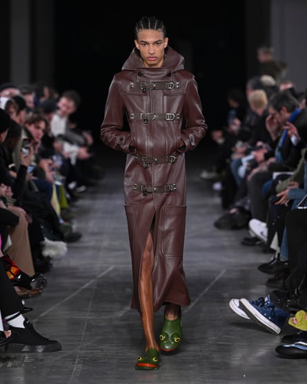 A model wears ‘crogs’ at JW Anderson’s autumn/winter show.