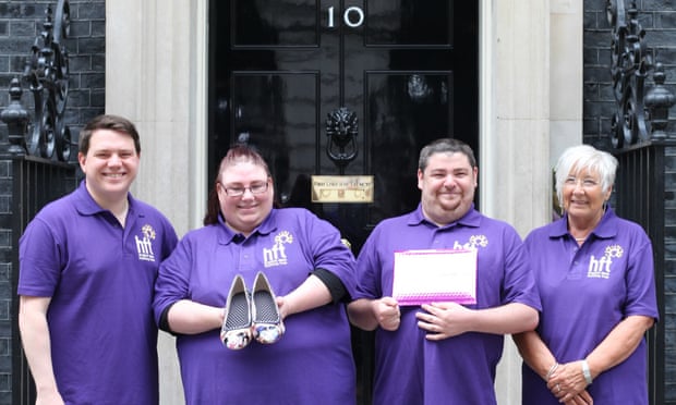 Becky and Henry, with Billy David and project manager Cynthia Webb, travelled to Downing Street to present the prime minister with a custom-built pair of shoes.