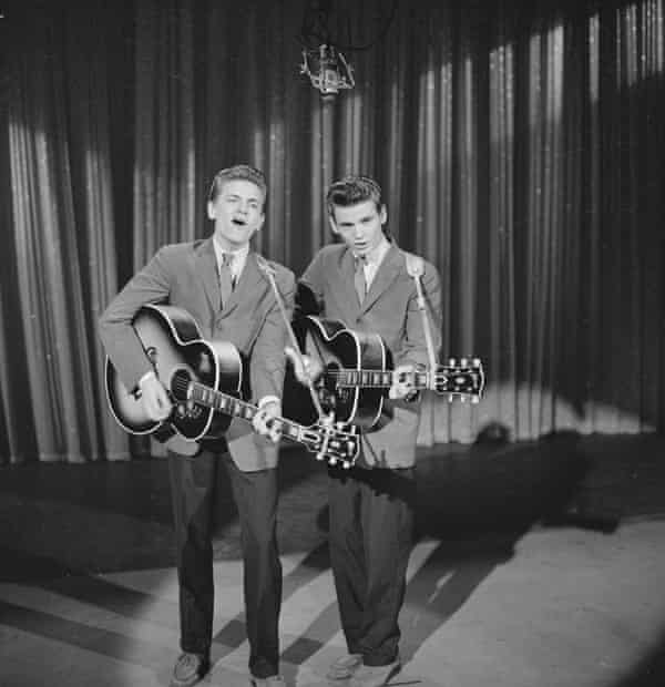 The Everly Brothers on the Ed Sullivan Show in 1957.