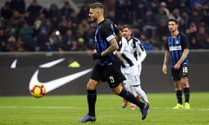 Inter’s Mauro Icardi scores with a Panenka penalty.