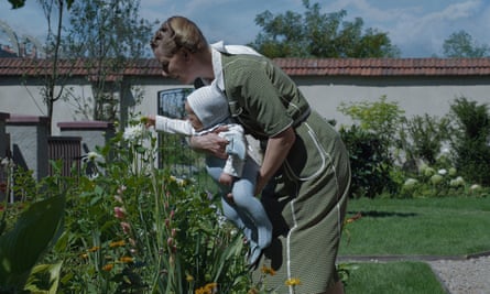 Sandra Hüller as Hedwig Höss, in the family’s garden beside Auschwitz