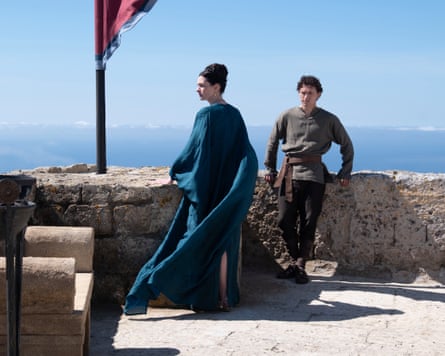 Anne Hathaway as Penelope and Tom Holland as Telemachus in Christopher Nolan’s Odyssey.