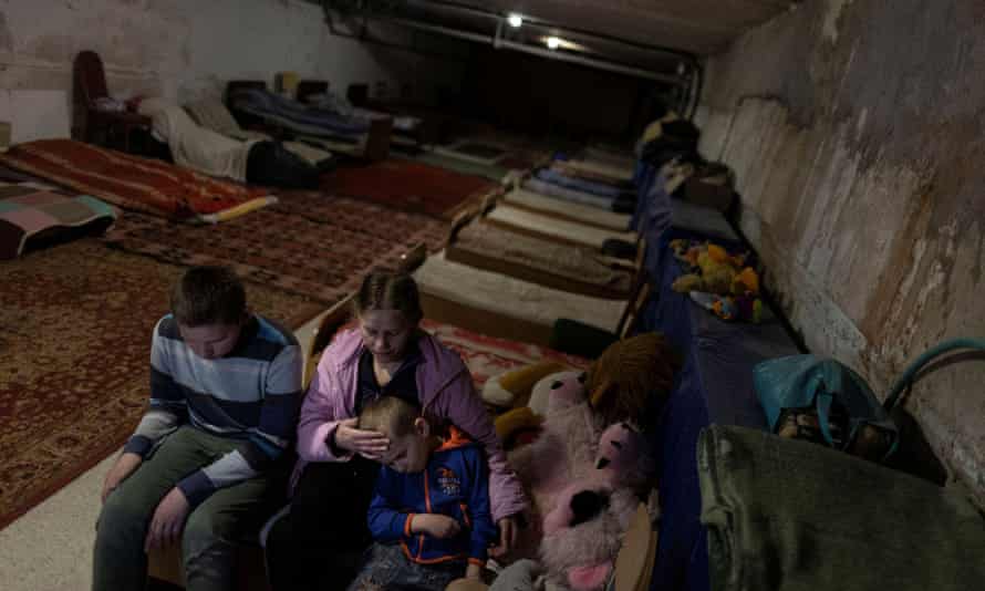 Children sheltering in Sloviansk, Donetsk region, Ukraine.