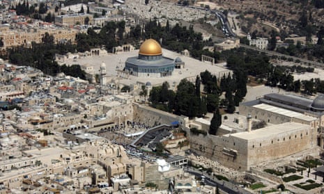 Aerial view of the Haram al-Sharif/Temple Mount complex in Jerusalem’s Old City.