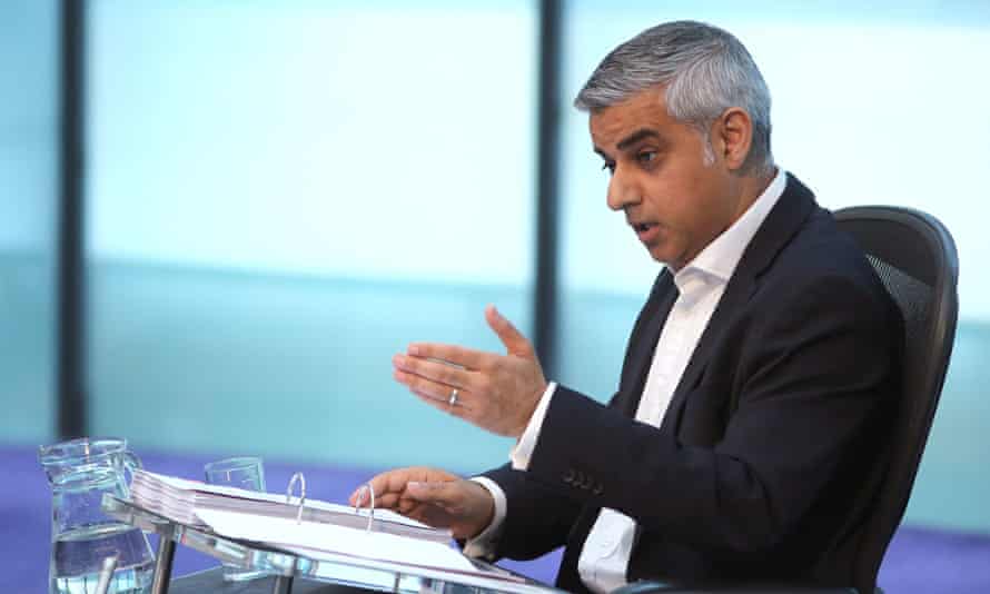 Sadiq Khan at his first mayor’s questions on Wednesday.