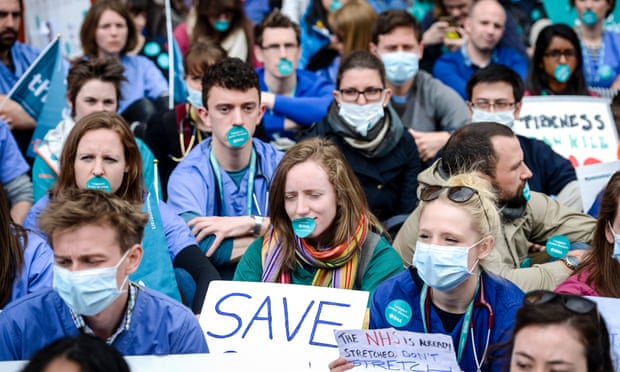 Junior doctors and supporters protest outside Bristol royal infirmary in May.