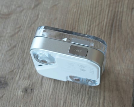 The talk button on the case of the Nothing Ear 3.