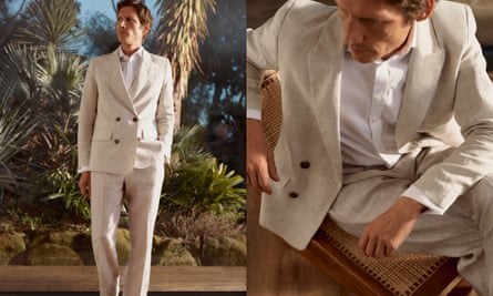 Beige Linen Suit for Groom