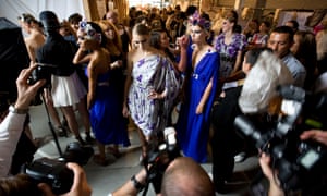 Backstage at a Temperley London show at London fashion week.