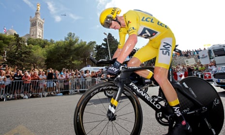 Team Sky’s Chris Froome competes in the time trial in Marseille on his way to sealing his fourth Tour de France victory - but he has yet to win over French cycling fans.