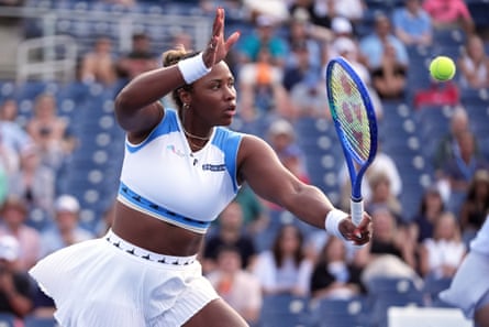 Taylor Townsend successful action during her doubles lucifer pinch Katerina Siniakova against Aldila Sutjiadi and Nadiia Kichenok connected Thursday astatine Flushing Meadows. Townsend and Siniakova won 7-5, 6-2.