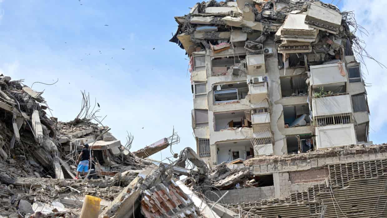 Aerial footage shows scale of destruction after deadly earthquakes in Venezuela – video
