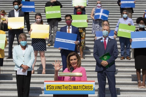 Speaker of the House, Nancy Pelosi, joined her colleagues to unveil the Climate Crisis action plan on 30 June.