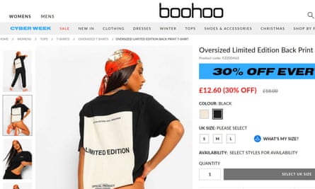 A detail of the Boohoo ad that has been banned.