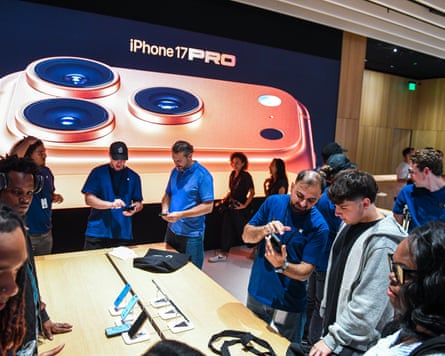 people in an apple store in detroit
