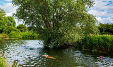 A swimmer at Sheep's Green on the Cam