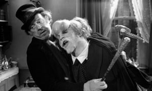 Freddie Jones as Mr Bytes with John Hurt in The Elephant Man, 1980.