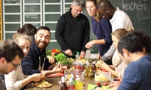 a cooking class run by Über den Tellerrand, Berlin.