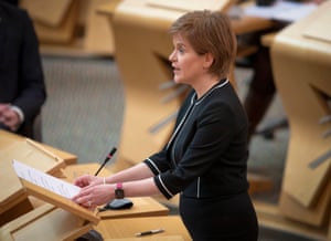 Nicola Sturgeon in the Scottish parliament yesterday.