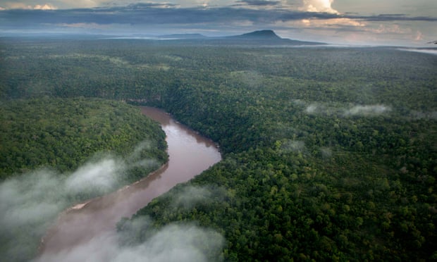 The Rufiji River winding through the Selous game reserve