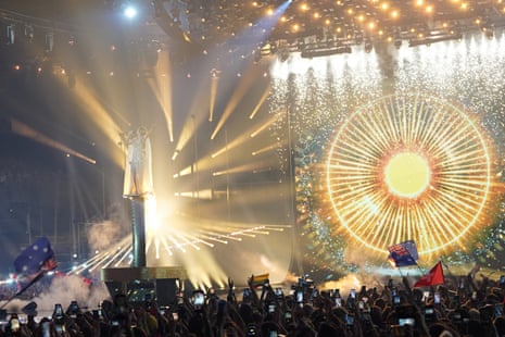 Delta Goodrem performs the song Eclipse, during the second semi-final for the Eurovision Song Contest in Vienna, Austria