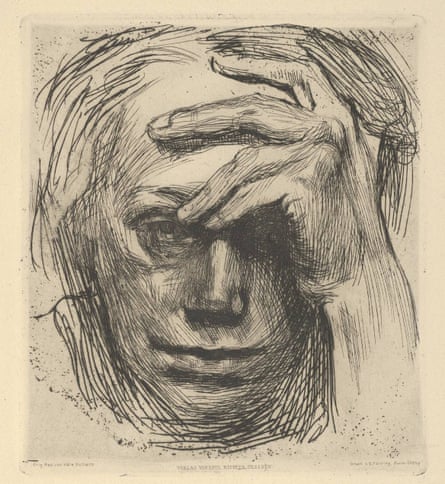Self-Portrait with Hand on the Forehead by Kathe Kollwitz