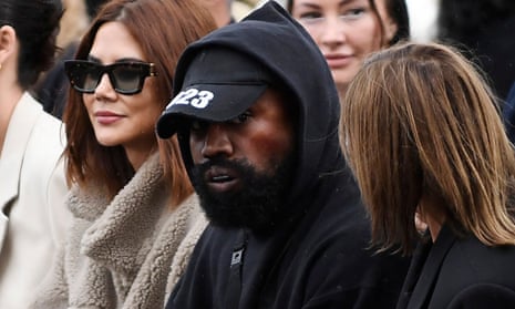 Kanye West attends the Givenchy fashion show during the Paris womenswear fashion week, 2 October 2022.