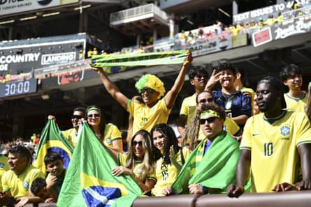 Brazilian fans during an world friends lucifer betwixt Brazil and Egypt successful June 2026