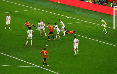 Leandro Trossard scores his and Belgium’s second goal.