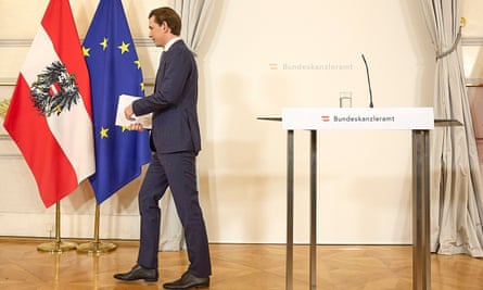 Sebastian Kurz at press conference Saturday, when he announced his resignation